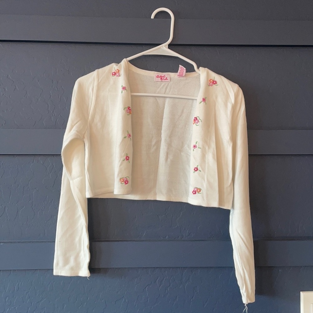 white flower cardigan